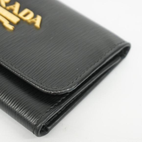 PRADA Key Case Leather Black Men Women - Picture 7 of 9